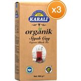 Karali Çay Karali Organik Dökme Siyah Çay 500 gr x 3 Paket Türkiye Menşeli Kaliteli Aromalı Çay