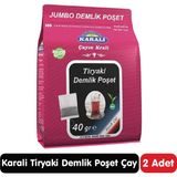 Karali Çay Karali Tiryaki Jumbo Demlik Poşet Siyah Çay 25*40 gr 2 Paket