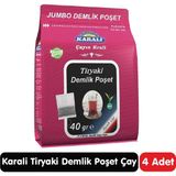 Karali Çay Karali Tiryaki Jumbo Demlik Poşet Siyah Çay 25*40 gr 4 Paket