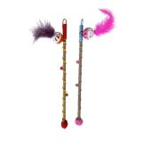Karamel Sesli Toplu Tüylü Kedi Oltası 40-50 Cm Renkli