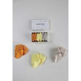 Karamila 3'lü Set Bebek Bambu Çorap -Baby Bamboo Socks - Yenidoğan Çorap - 0 - 3 Ay - Turuncu - Sarı