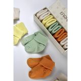Karamila 5'li Set Bebek Bambu Çorap - Baby Bamboo Socks - Yenidoğan Çorap - Açık Turuncu - Taş - 12 - 18 Ay