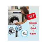 Karamsu Çamaşır Makinesi Bağlantı Seti Makine Musluk Makine Çatal Keten