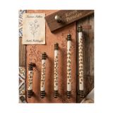 Karan Porselen Menekşe Desen Boru Kulp Eskitme sarı, Dolap, Çekmece, Mutfak kulp 96/128/160/192/224mm