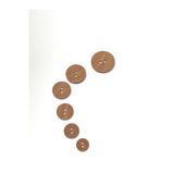 karan tuhafiye Ahşap Görünümlü Plastik Düğme / 6 lı set Taba /02744/2 cm