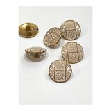 karan tuhafiye Antik Gold Zemin/Metal Düğme / 2,3 cm / 6 lı Set / (m09089)/ Toz pembe