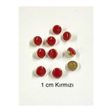 karan tuhafiye Bluz Düğmesi/Metal Bluz Gömlek Düğmesi/ 1 cm /02729/ Kırmızı