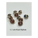 karan tuhafiye Bluz Düğmesi/Metalize (plastik) Düğme/02734/10 lu set/kızıl kahve