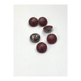 karan tuhafiye Bombeli Antrasit Zemin/Metal Düğme / 1,8 cm / 6 lı Set / (m03094) Koyu kırmızı