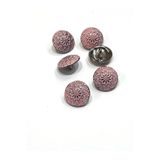 karan tuhafiye Bombeli Antrasit Zemin/Metal Düğme / 1,8 cm / 6 lı Set / (m03094) Pembe