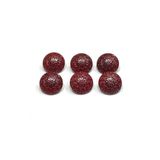 karan tuhafiye Bombeli Antrasit Zemin/Metal Düğme / 2,3 cm / 6 lı Set / (m03094) Koyu kırmızı