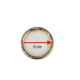 Karan Tuhafiye Çanta Halkası Yuvarlak Yaylı Klips 3 cm 4 Lü Set - Gold
