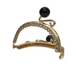 karan tuhafiye Çanta Ve Cüzdan Klipsi 12 Cm Incili Model (Gold siyah inci)