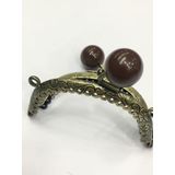 karan tuhafiye Çanta Ve Cüzdan Klipsi 8 Cm Incili Model (Antik - Kahve İnci)