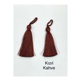 karan tuhafiye Floş Püskül / 2 li Set / 7 cm/Seri 2, kızıl kahve