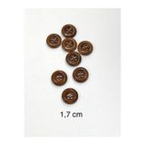 karan tuhafiye Hırka Yelek Düğmesi/Ahşap Düğme / 8 Adet / 1.7 Cm #2