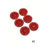 karan tuhafiye Kaban Hırka Düğmesi Büyük Boy/Kırmızı / 6 lı set / #5