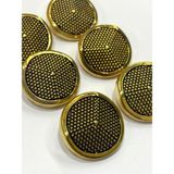 Karan Tuhafiye Kaban Manto Düğmesi / Metalize (plastik) Düğme / Antik Gold / 3 Cm 6 Lı Set