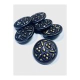 karan tuhafiye Kaban Manto Düğmesi/Metal Düğme/Antik Sarı / 3 Cm / 6 Lı Set/mde, d522