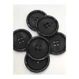 karan tuhafiye Kaban Mont Düğmesi Italyan Düğme 6 Lı Set Siyah 3,5 Cm (M8926)