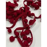 Karan Tuhafiye Şerit Ponpon / Sallantılı Şerit Ponpon / 2 Metre - Bordo