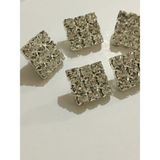 karan tuhafiye Taşlı Düğme Kare Model 5 Li Set 1,3 Cm
