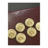 karan tuhafiye Trençkot Ve Kaban Düğmesi Gold Metal 6 Lı Set/Çift Aslan Modeli