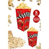 karanca parti süs 8'li Şimşek McQueen Kırmızı Araba Temalı Popcorn Mısır Kutusu Patlamış Mısır Kovası