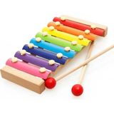 Karanes Toys Eğitici Ahşap Ksilofon 8 Nota 8 Ton 8 Tuşlu Sesli Oyuncak - Naturel Ahşap
