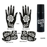 Karanfil Model El Ayak Geçici Dövme Seti Spray Tattoo Dark Siyah Renk