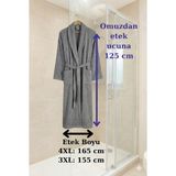 Karani Home Büyük Beden Şalyaka Cepli Gri Bornoz - 3XL - 4XL - Bej