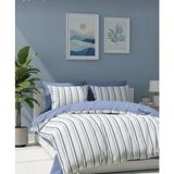 Karani Home Çift Taraflı Çift Kişilik Nevresim Takımı - Beyaz - Mavi - 220 x 240 cm