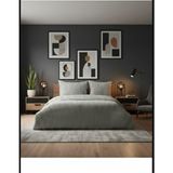 Karani Home Çift Taraflı Çift Kişilik Nevresim Takımı - Gri - Beyaz - 220 x 240 cm