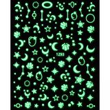 Karanlıkta Parlayan Ay Yıldız Geometrik Tırnak Sticker Tırnak Etiketi Nail Art Jo-1293