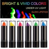 Karanlıkta Parlayan Yanan UV Neon Ruj Yüz Boyama 6 Adet 6 Renk (5264)