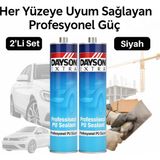 Karanox 2’li Dayson Extra Pu Mastik Seti – 280 ml Siyah Poliüretan Mastik ile Otomotiv, Inşaat ve Tadilat Alanlarında Mükemmel Yüzey Tutunumu ve Esnek Sızdırmazlık Performansı - 2 Adet