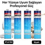 Karanox Dayson Extra Pu Mastik 4’lü Set – 280 ml Siyah Poliüretan Mastik ile Derz Dolgusu, Metal Sabitleme ve Dış Cephe Yalıtımında Yüksek Dayanım ve Esnek Yapıştırma Gücü - 4 Adet