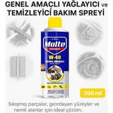 Karanox Molte 200 ml W-40 Pas Sökücü Sprey – Ev Tipi Kullanım Için Uygun, Musluk, Menteşe, Zincir Temizliği Için Hafif Yapılı ve Etkili Çok Amaçlı Temizlik Spreyi - Şeffaf - 1 Adet