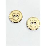 Karantuhafiye Ahşap Bebek ve Çocuk Düğmesi, Gülen Yüz, 4 cm, 2'li Set