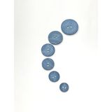 Karantuhafiye Ahşap Görünümlü Plastik Düğme, 1.5 cm, Mavi, 6'lı Set