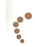 Karantuhafiye Ahşap Görünümlü Plastik Düğme, 1.5 cm, Taba, 6'lı Set