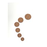 karantuhafiye Ahşap Görünümlü Plastik Düğme / 6 lı set Taba /02744 / 1.5 cm