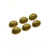 Karantuhafiye Badem Model Hırka Yelek Düğmesi, Gold, 6'lı Set, 1,8 x 1,3 CM, Metal