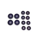 Karantuhafiye Blazer Ceket Düğme Takımı, Mat 4 Delikli, 4 Büyük + 8 Küçük Set, Mor