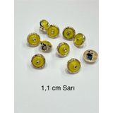 Karantuhafiye Bluz Düğmesi, Metalize Plastik, Sarı, 1,1 cm, 10'lu Set