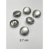 Karantuhafiye Buzlu Metal Kaban Trençkot Düğmesi, 2,7 cm, 6'lı Set, Gümüş