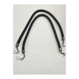 karantuhafiye Çanta sapı / örme hortum modeli / 50 cm RuganSiyahGümüş