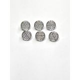 Karantuhafiye Hasır Model Metalize Hırka Yelek Düğmesi, 6'lı Set, Gümüş, 1,5 cm