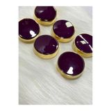 karantuhafiye İtalyan Düğme, 6'lı Set, Kaban Kürk Manto için, Gold Patlıcan Moru, 2,7 cm