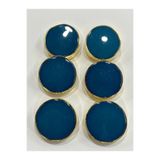 karantuhafiye İtalyan Düğme, 6'lı Set, Kaban Kürk Manto için, Gold Petrol Mavis, 2,7 cm